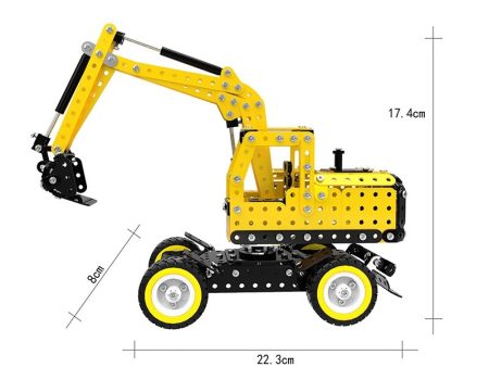 502PCS Construction Model Kit Assembled Excavator Building Block Kit Toys 3D Self-Assembly Metal Model Kit Gift for Children and Online now