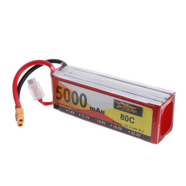 ZOP Power 14.8V 5000mAh 80C 4S Lipo Battery XT60 Plug for RC Drone For Discount