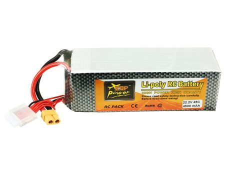 ZOP Power 22.2V 4500mah 45C 6S Lipo Battery XT60 Plug for ALZRC 505 RC Helicopter For Discount