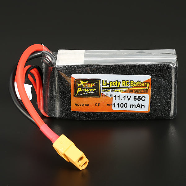 ZOP Power 11.1V 1100mAh 65C 3S Lipo Battery XT60 Plug For Cheap