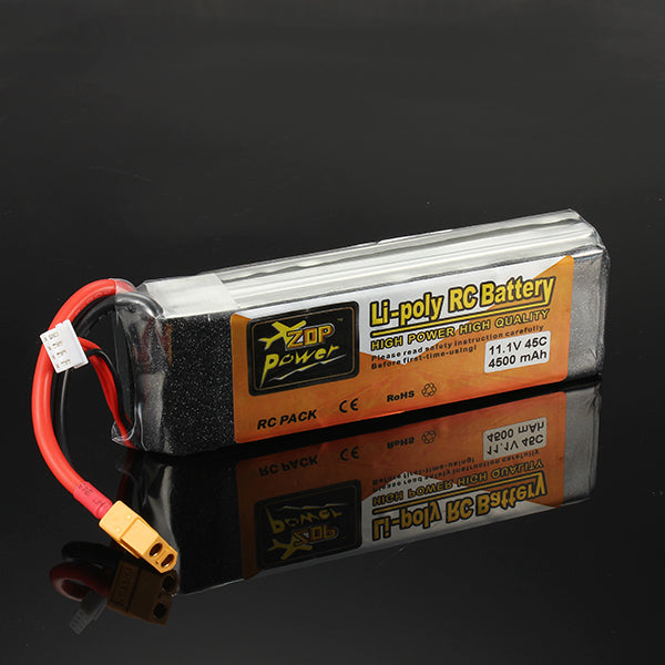 ZOP Power 11.1V 4500mAh 3S 45C Lipo Battery XT60 Plug Supply