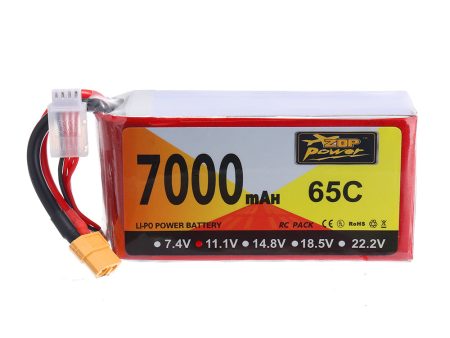 ZOP Power 11.1V 7000mAh 65C 3S Lipo Battery XT60 Plug for Hubsan X4 Pro FPV Quadcopter For Discount