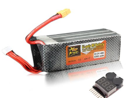 ZOP Power 22.2V 4200mAh 6S 45C Lipo Battery XT60 Plug With Battery Alarm For Discount