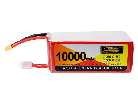 ZOP Power 22.2V 10000mAh 65C 6S Lipo Battery XT60 Plug for FPV RC Quadcopter Agriculture Drone Hot on Sale