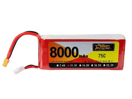 ZOP Power 11.1V 8000mAh 75C 3S Lipo Battery XT60 Plug for RC Quadcopter Airplane Car Online Hot Sale