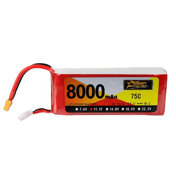 ZOP Power 11.1V 8000mAh 75C 3S Lipo Battery XT60 Plug for RC Quadcopter Airplane Car Online Hot Sale