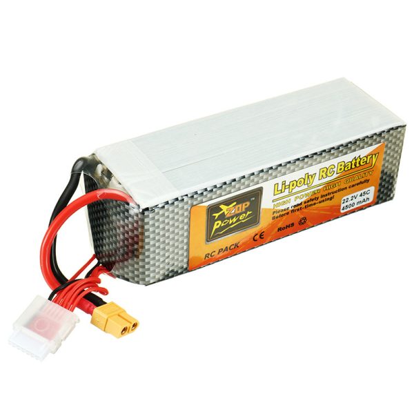 ZOP Power 22.2V 4500mah 45C 6S Lipo Battery XT60 Plug for ALZRC 505 RC Helicopter For Discount