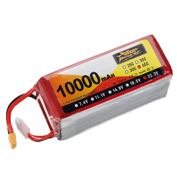 ZOP Power 22.2V 10000mAh 65C 6S Lipo Battery XT60 Plug for FPV RC Quadcopter Agriculture Drone Hot on Sale