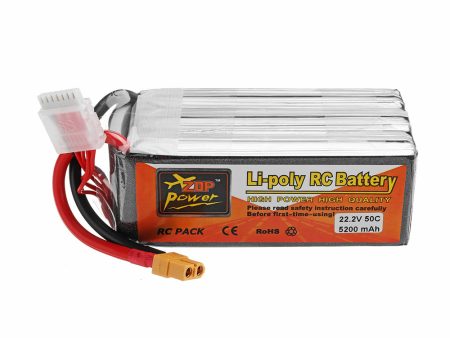 ZOP POWER 22.2V 5200mAh 50C 6S Lipo Battery With XT60 Plug For RC Models For Cheap