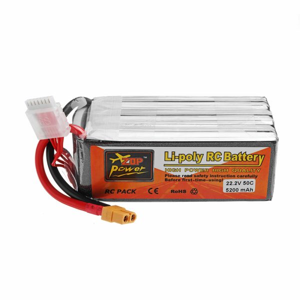 ZOP POWER 22.2V 5200mAh 50C 6S Lipo Battery With XT60 Plug For RC Models For Cheap