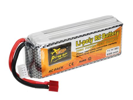 ZOP Power 11.1V 6300mAh 35C 3S Lipo Battery T Plug for RC Quadcopter RC Car Online