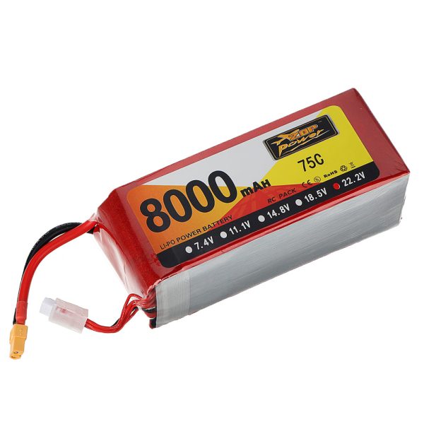 ZOP Power 22.2V 8000mAh 75C 6S Lipo Battery XT60 Plug for RC Drone Online