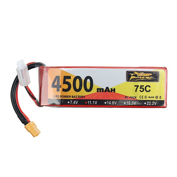 ZOP Power 11.1V 4500mAh 75C 3S Lipo Battery XT60 Plug for RC Drone Car Boat Helicopter Airplane Online Sale