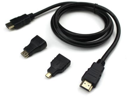 1.5m 150cm Standard HD Port-A Cable Mini HD Port-C Micro HD Port-D Adapter Connector Hot on Sale