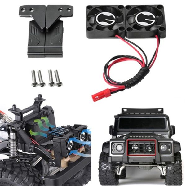 1 Set Radiator Cooling Twin Fan for 1 10 Traxxas TRX-4 TRX4 Defender RC Car Parts Fashion