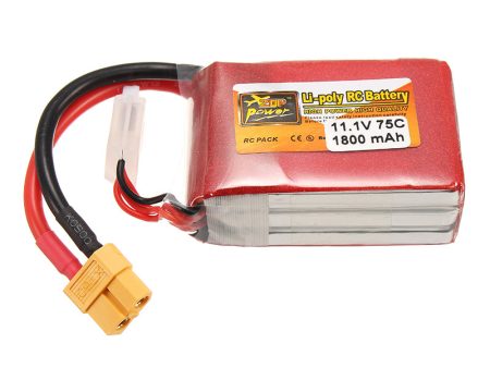 ZOP Power 11.1V 1800mAh 75C 3S Lipo Battery XT60 Plug For FPV RC Drone Supply