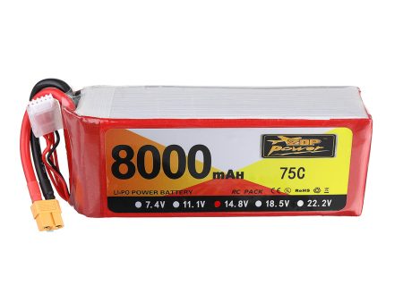 ZOP Power 14.8V 8000mAh 75C 4S Lipo Battery XT60 Plug for RC Car Quadcopter Online