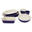 Henckels Ceramic 8-pc Mixed Bakeware & Serving Set - Dark Blue Discount