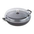 Staub Cast Iron Braiser with Glass Lid, Dutch Oven, 3.5-quart, serves 3-4, Made in France, Matte Black Online Sale