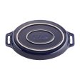 Staub Ceramic 2-pc Oval Baking Dish Set - Dark Blue For Cheap