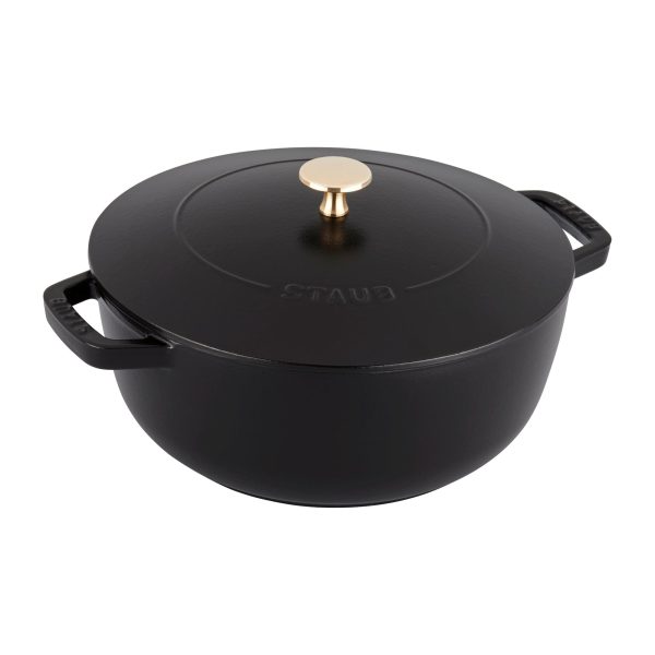 Staub Cast Iron Dutch Oven, 3.75Qt, serves 3-4, Made in France, Black Online now