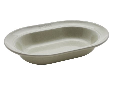 Staub Ceramic Dinnerware 10-inch Oval Serving Dish - White Truffle Fashion