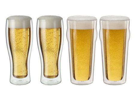 Zwilling Sorrento 4-pc Double-Wall Pint & Pilsner Glass Set Supply