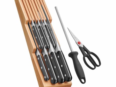 Zwilling Pro 10-pc Knife Block Set with In-Drawer Knife Tray Hot on Sale