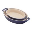 Staub Ceramic 2-pc Oval Baking Dish Set - Dark Blue For Cheap