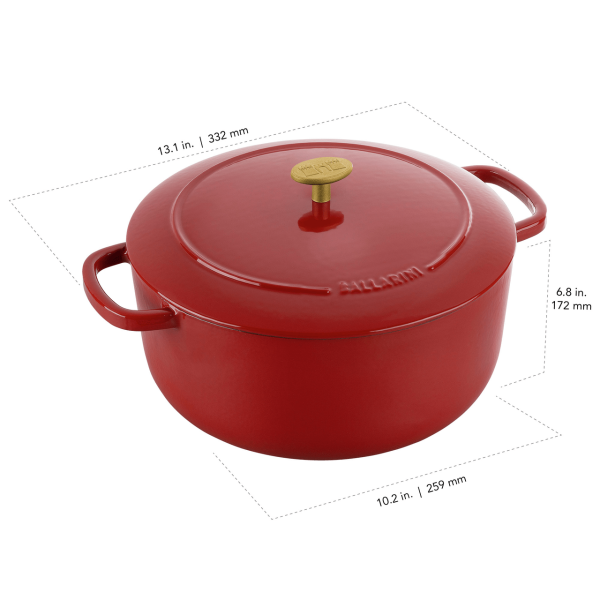 Ballarini Bellamonte Cast Iron 5.75-qt Round Dutch Oven - Pomodoro Red Online Sale