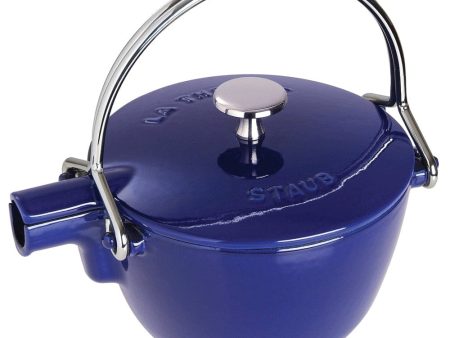 Staub Cast Iron 1-qt Round Tea Kettle - Dark Blue on Sale