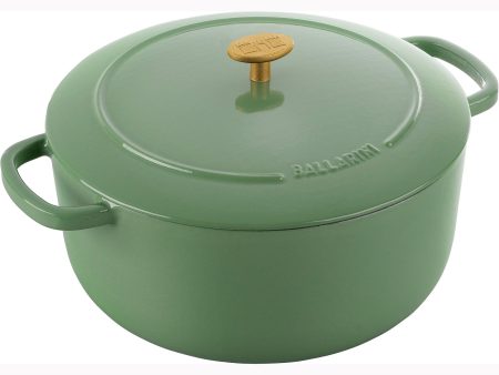 Ballarini Bellamonte Cast Iron 7.5-qt Round Dutch Oven - Saggio Green For Discount