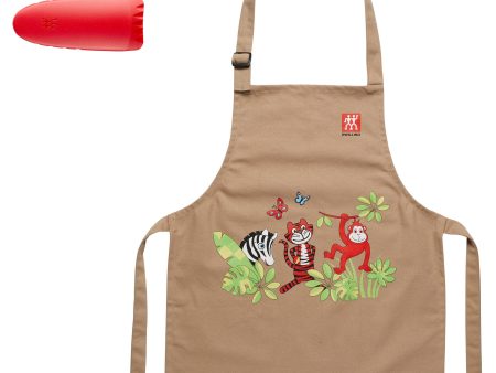 Zwilling Twinny Kids Chefs Knife and Apron 2-pc set - Red For Discount