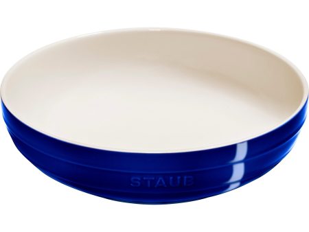 Staub Ceramic 11.5-inch Shallow Serving Bowl - Dark Blue Fashion