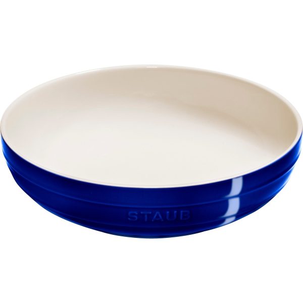 Staub Ceramic 11.5-inch Shallow Serving Bowl - Dark Blue Fashion