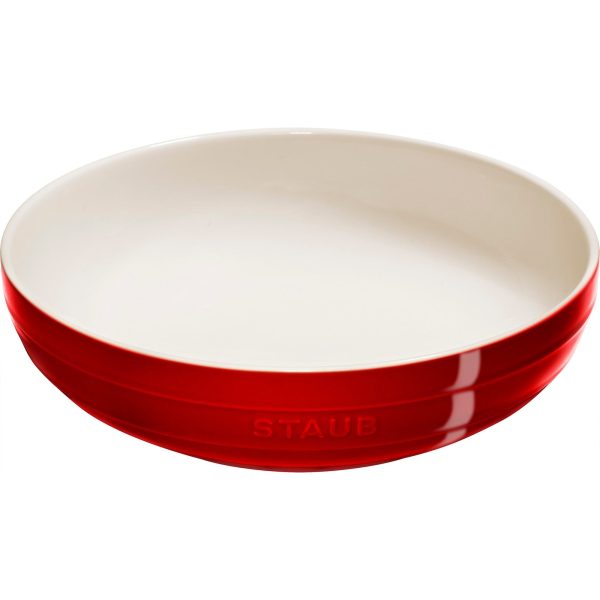 Staub Ceramic 11.5-inch Shallow Serving Bowl - Cherry Hot on Sale