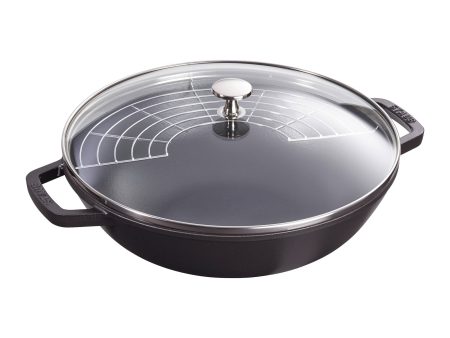 Staub Cast Iron Perfect Pan , Dutch Oven, 4.5-quart,  serves 4-5, Made in France, Matte Black For Sale