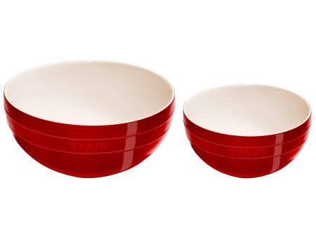 Staub Ceramic 2-pc Nested Mixing Bowl Set - Cherry Sale