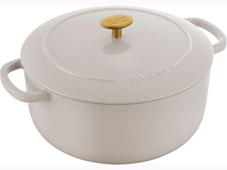 Ballarini Bellamonte Cast Iron 5.75-qt Round Dutch Oven - Crema White Hot on Sale