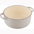 Ballarini Bellamonte Cast Iron 7.5-qt Round Dutch Oven - Crema White For Sale