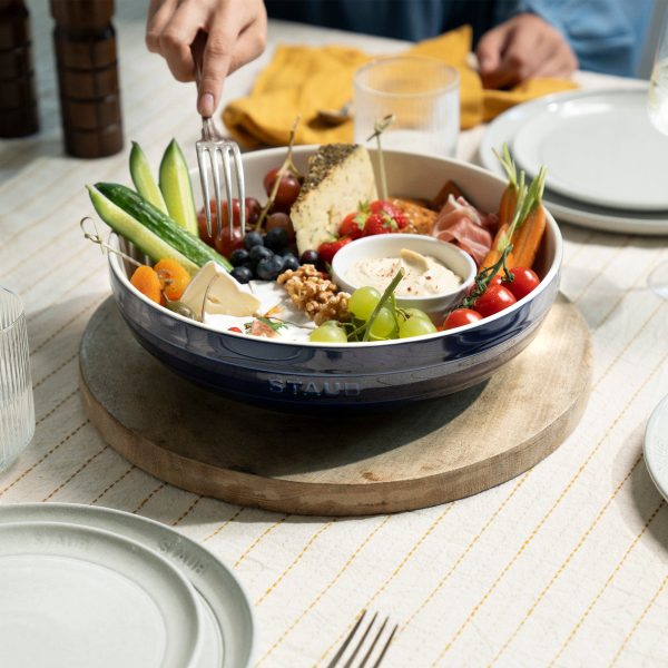 Staub Ceramic 11.5-inch Shallow Serving Bowl - Dark Blue Fashion